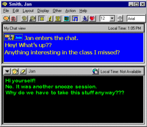 ICQ, finestra di chat