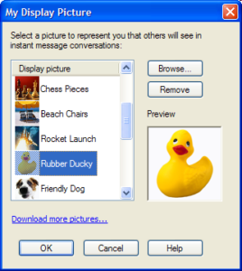 MSN Messenger - Immagine del profilo