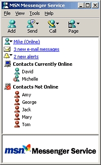 Avvisi di ricezione e-mail in MSN Messenger Service (integrazione con Hotmail)