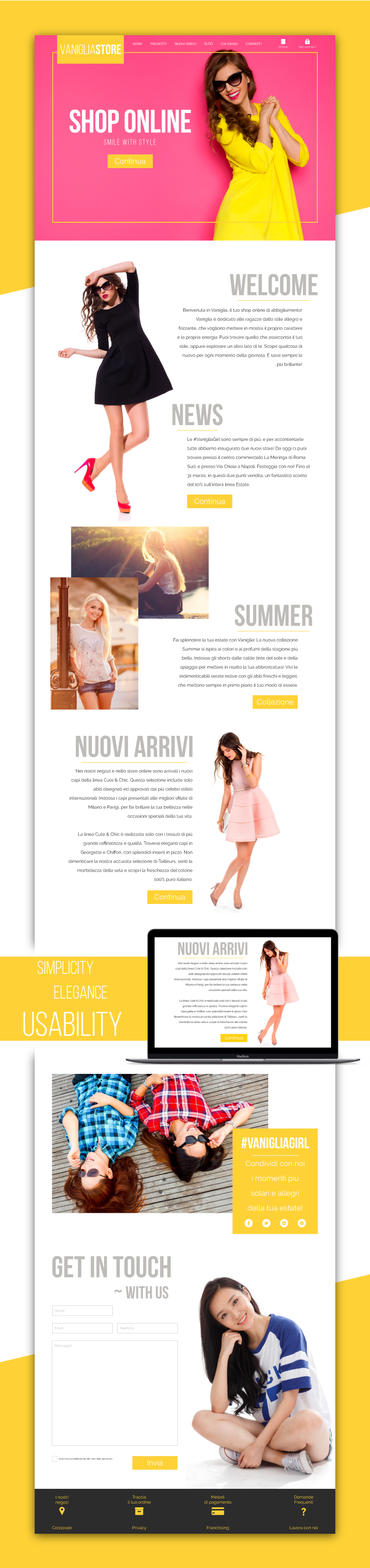 Sito web Portfolio - Abbigliamento femminile - Homepage