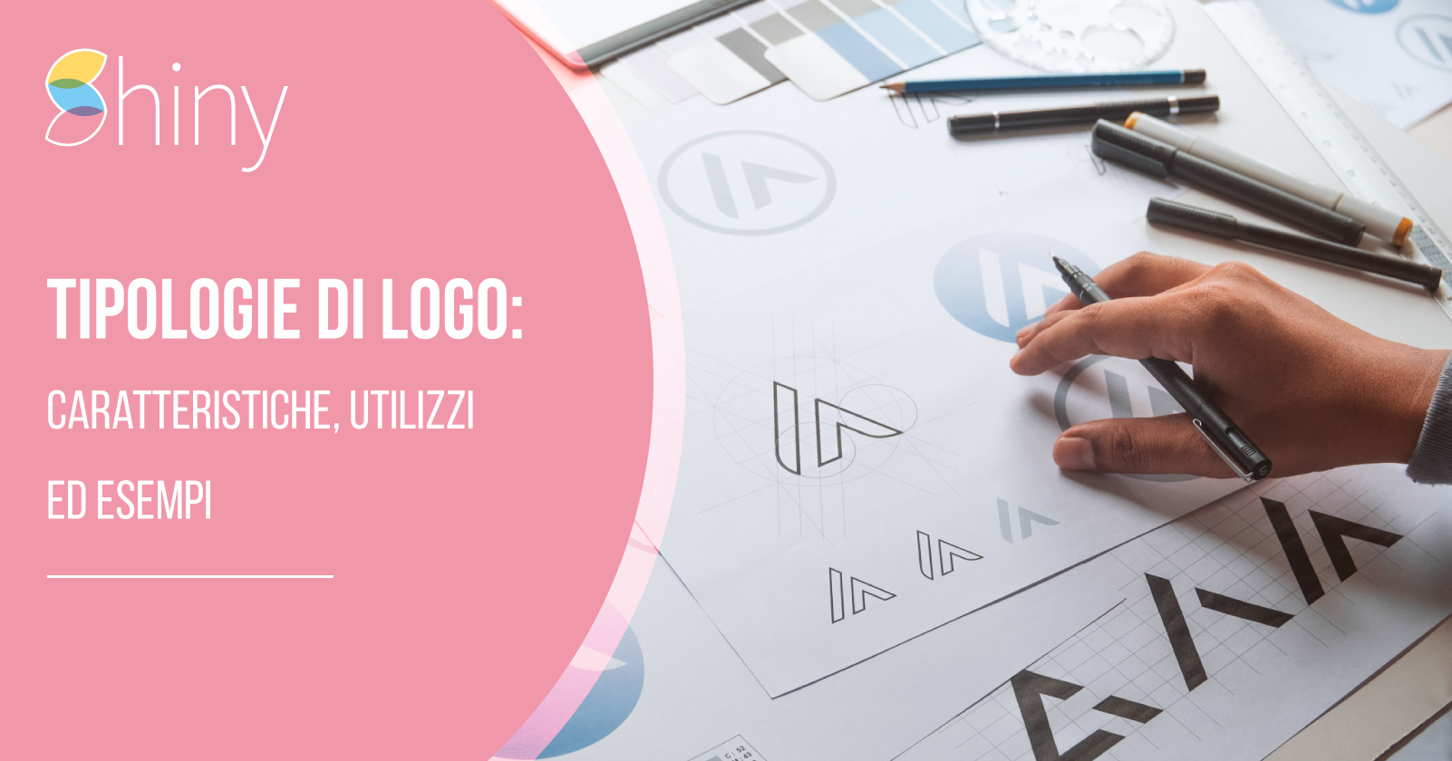 Tipologie di logo: esempi, caratteristiche e utilizzi di Wordmark, Lettermark, Pittogramma, Logo astratto, Emblema.