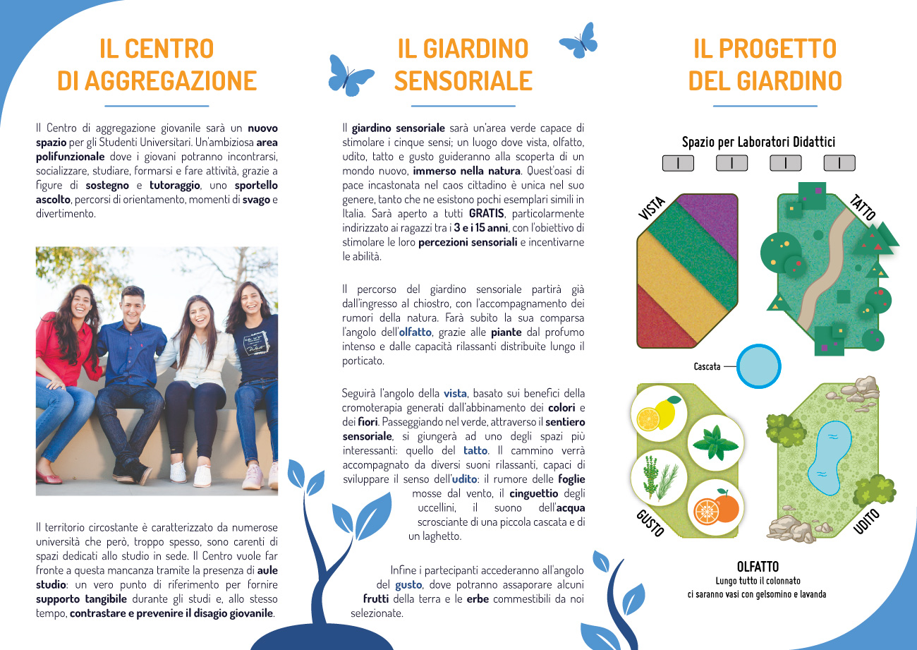 Progetto Prisma e Giardino Sensoriale a Napoli - Brochure (dettaglio e testi ante interne)