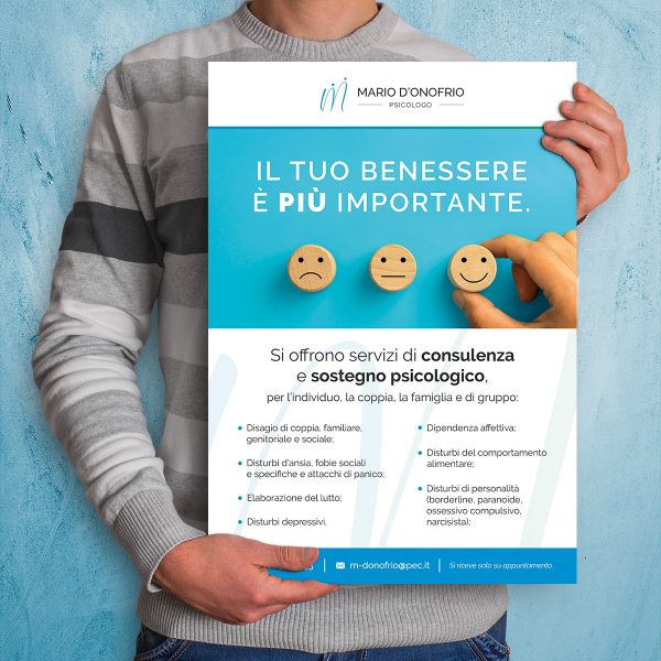 Poster A3 psicologo Mario D'Onofrio - Frontale completo