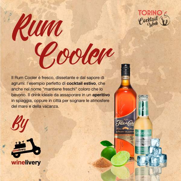 Winelivery Torino Cocktail Week - Facebook post Rum Cooler