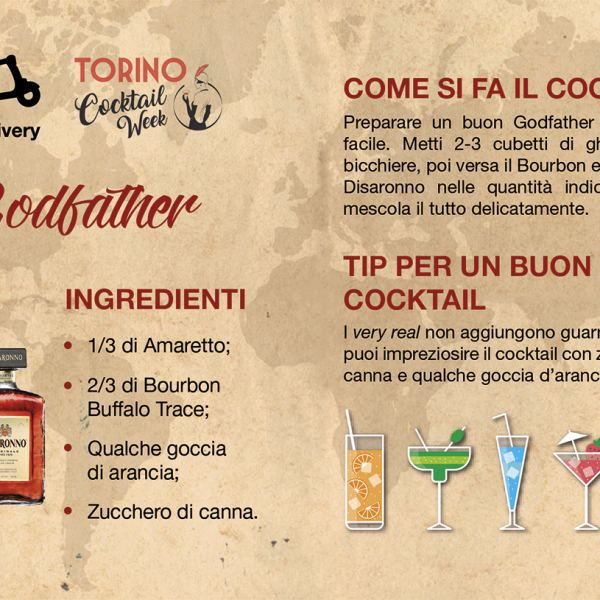 Winelivery Torino Cocktail Week - Flyer con testi Godfather